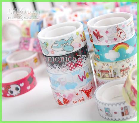 Retail Cute Cartoon Washi Masking Paper,Picture Frames,Creative Stationery DIY Grid Stickers Kids House Wall Stickers,Photo frame tape