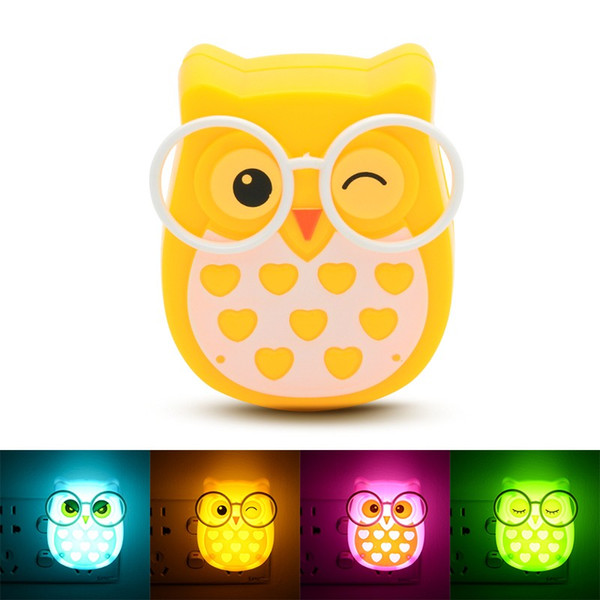 Mini Owl Led Night light Auto Sensor Light Control Lamp EU US Plug Child Kids Baby Lighting Room Lamp Animal Socket veilleuse