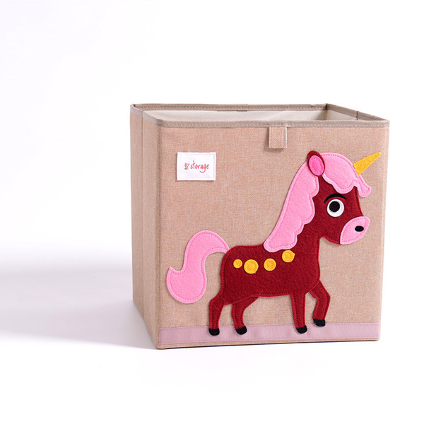 3D Embroidery Cartoon Folding Linen storage box clothes organizers kid toys storage box Laundry large storage basket Organizador