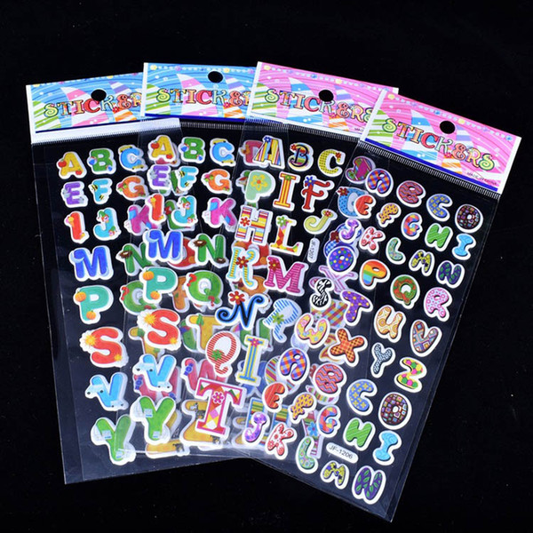 DHL free Cartoon Kids Room stickers Wall dcecor ABC number mini paste stickers Animals Cartoon kids Small Stickers toys 17*7cm