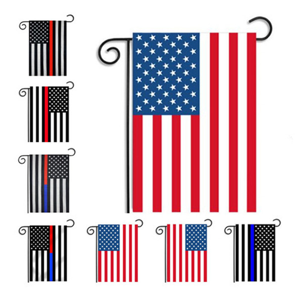 30*45cm USA Flags party decoration Blue Line USA Flag Black, White And Blue American Flag Garden flag Nursery patio Decor B11