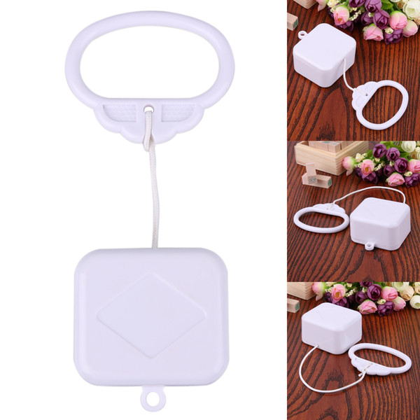1 pcs Plastic Pull String Clockwork Cord Music Box Pull Ring Music Box White ABS Baby Kids Bed Bell Rattle Toy Birthday Gift