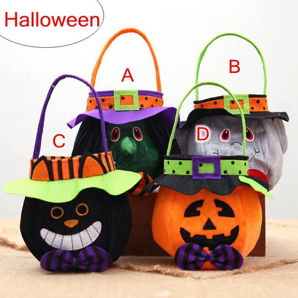 25*16cm xmas halloween children hand bag pumpkins cap basket bags skull witchs vampire style bags candle bag 4styles free ship