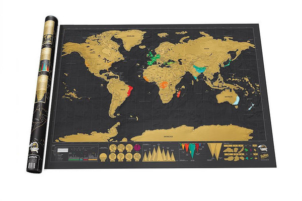 Black World Map Wall Decor 82.5x59.4cm Home Decor World Map For Children Kids Rooms Wallpaper Stickers Toys
