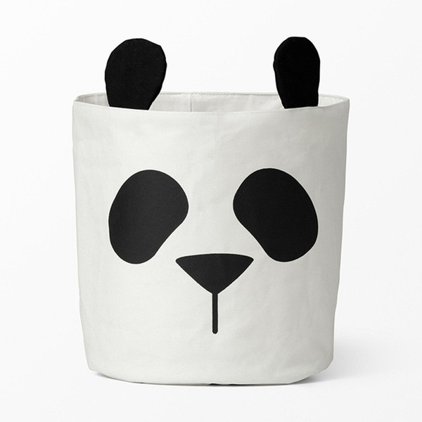 New storage baskets for kids room canvas fabric toys storage buckets bins children laundry organizer clothes panda pattern nursery decor