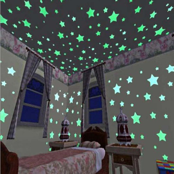 Infants Children Wall Stickers Decal Glow In The Dark Baby Kids Bedroom Home Decor Colorful Stars Luminous Fluorescent Wall Stickers Decal