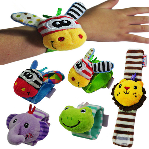0-1 years old baby educational toys infant children watch band wrist strap plush doll toy rattles