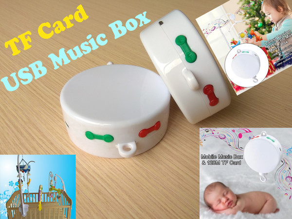 Newest Smart Baby Crib Mobile Music Box Battery-Operated and Volume Control With 128M TF Card 12 Tunes Prelaoded USB Baby Music Box