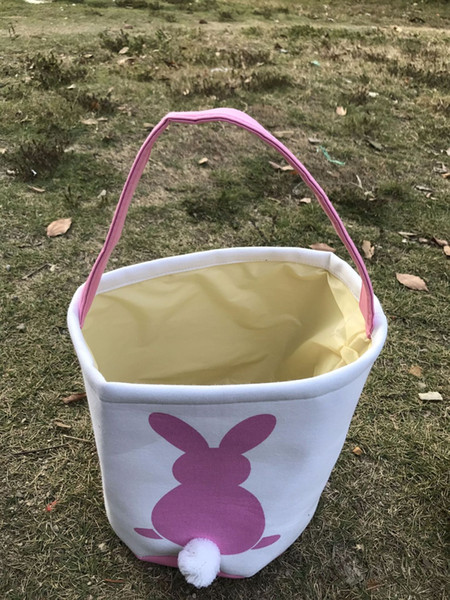 New Burlap Easter Bunny Baskets DIY Rabbit Bags Bunny Storage Jute Rabbit Ears Basket Easter GiftsPut Easter Eggs Storage Bag