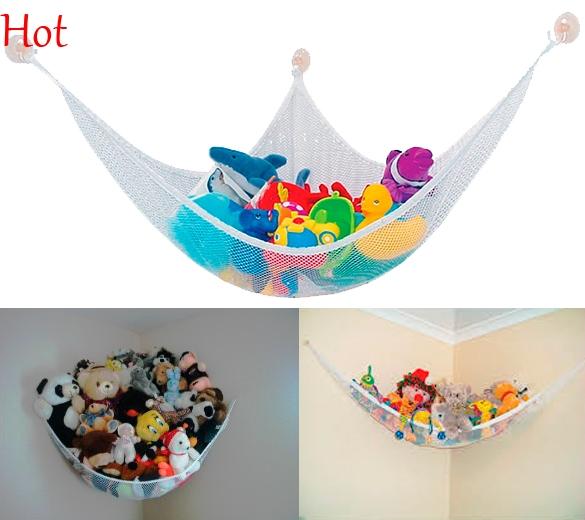 New White Hanging Toy Hammock Net Organize Stuffed Animals Dolls Corner Toys Hammock For Baby Childrens Stuffs Storage Wholesale SV005747