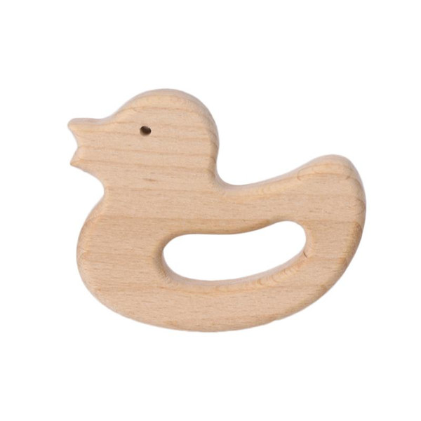 Baby Teether Natural Beech Wood Mandarin Duck Ring Craft Chew Handmade Toys