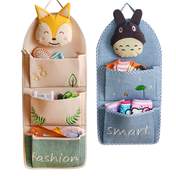 Hanging Storage Bag 3D Cartoon Wall Pockets Rack Sundries Storage Wall Hanging Bags Cosmetic Toys Organizer Home Decor Wardrobe Container