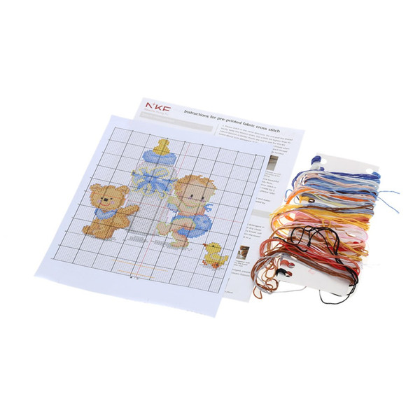 20 * 25cm DIY Handmade Counted Cross Stitch Set Embroidery Needlework Kits Baby's Bottle Toy Pattern Cross Stitching Home Decoration 14CT