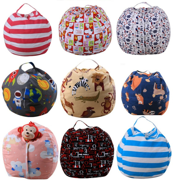 47 Styles 18inch Kids Storage Bean Bags Plush Toys Beanbag Chair Bedroom Stuffed Animal Room Mats Portable Clothes Storage Bag