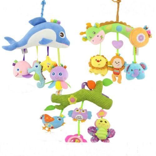 New Baby Infant Pram Stroller Bed Hanging Bell Plush Animal Rattles Educational Toys Sea farm forest animals