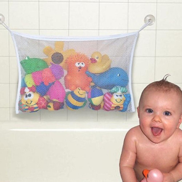 1 Pcs Stroller Accessories Baby Toy Mesh Bag Suction Organizer Bath Net Mesh Storage Bag Doll Stuff Bathroom Bathtub White