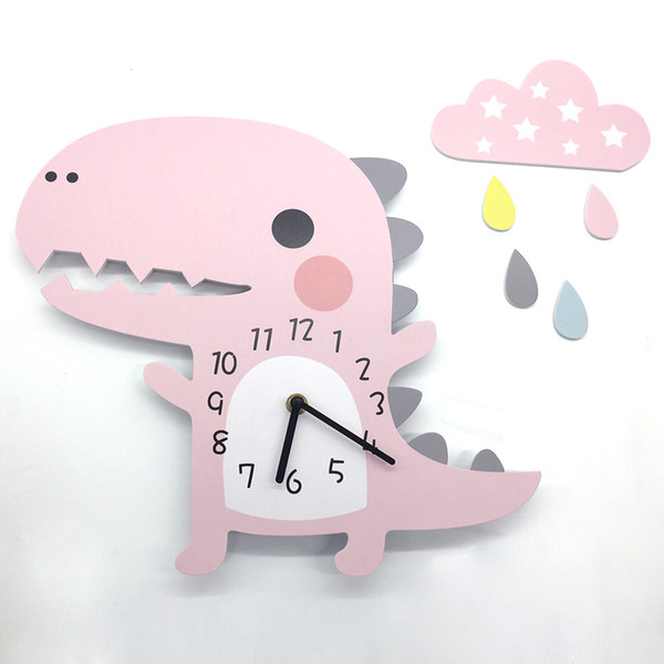 Children room sitting room silent creative 3D clock three-dimensional cartoon dinosaur wall clock kindergarten wall clock