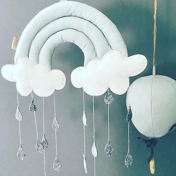 New Baby Kid's Room Wall Hanging Ornament Decor Rainbow Cloud Crib Toys Scene Photo Props 3 Colour