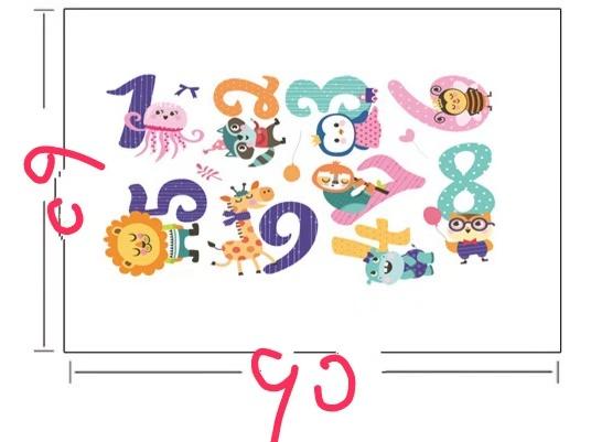 Number 1-9 cartoon animal baby room wall stickers children's room simple early education kindergarten classroom decoration stickers