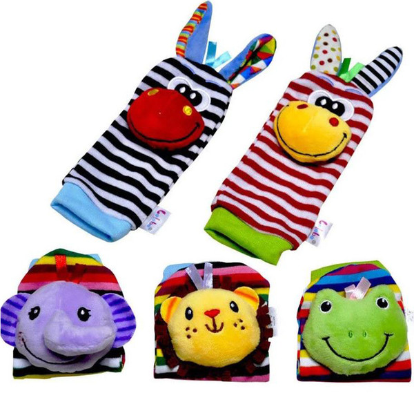 HOT sale funny Soft WristBand Plush baby rattle toys hanging on the baby carriage pacify baby