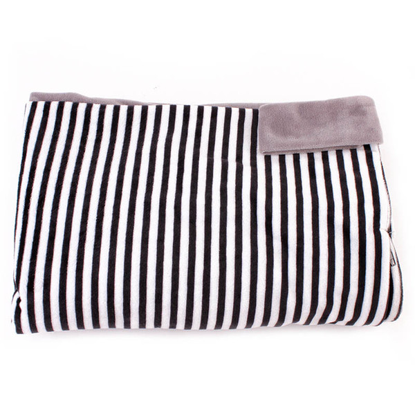 Plush Toy Storage Bag High Capacity Move House Quilt Storage Thicken Crystal Velvet Zipper Black White Stripe 6
