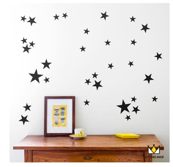 Gold Polka stars Kids Room Baby Room Wall Stickers Children Home Decor Nursery Wall Decals Wall Stickers For Kids Room Wallpaper