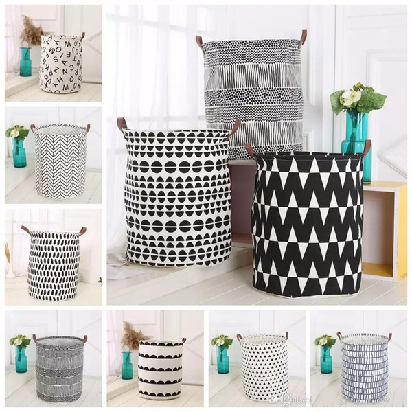 Ins Storage Baskets Bins Kids Room Toys Storage Bags Bucket Clothing Organization Canvas Laundry Bag z340