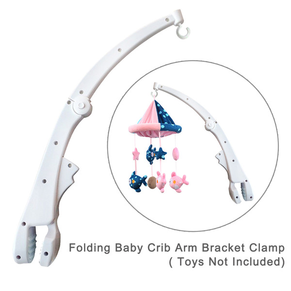 Folding Baby Crib Arm Bracket Clamp, environmental friendly ABS material, white color, W/O Cross, easy to install