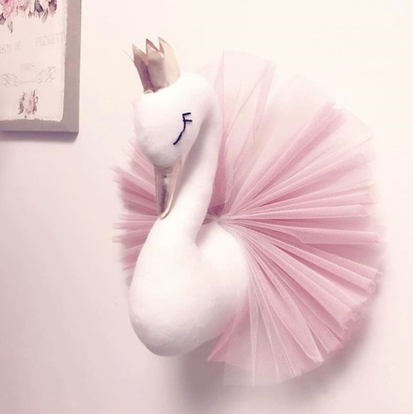 Vieeoease Baby Room Decorate Cute Crown Swan Wall Hanging Decoration 2018 Fashion Cartoon Animal Lace Design for Children Room EE-1191