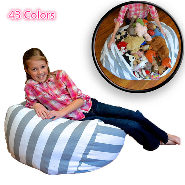 Storage beanbag 18 inch Chair Kids Bedroom Stuffed Animal Dolls Organizer Plush Toys Bags Baby Play Mat Portable Clothes Storage Bag LC669