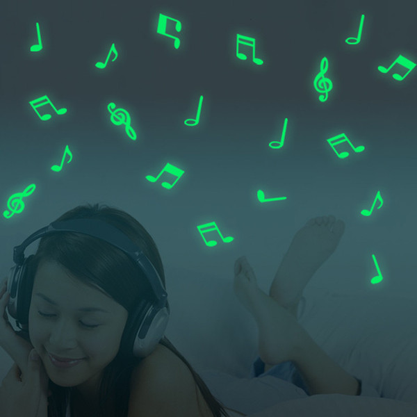 Music Note Luminous Decal Home Room Decor Art Vinyl Wall Sticker DIY Removable wall stickers for kids rooms paintings on the wall