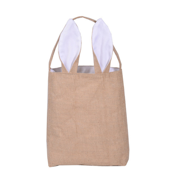 New 5styles Cotton Linen Easter Bunny Ears Basket Bag For Easter Gift Packing Easter Handbag For Child Fine Festival Gift 255*305*100mm