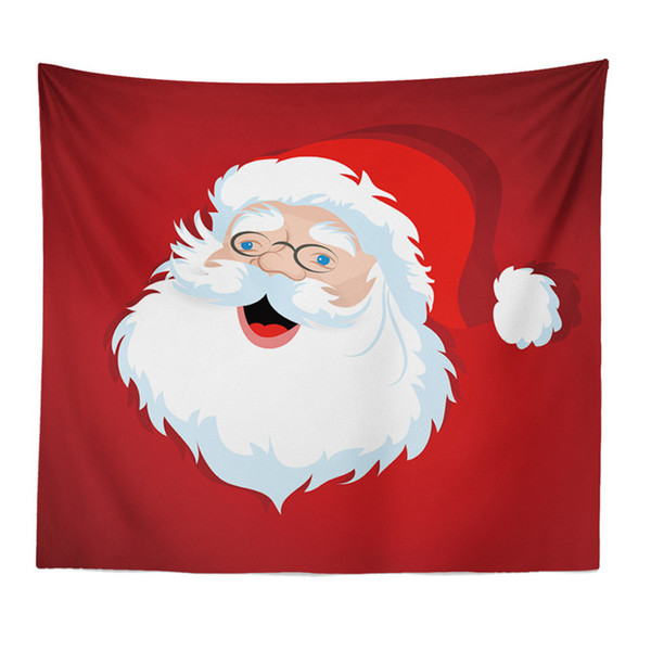 Merry Christmas Wall Decorations Background Hanging blanket tapestry Santa Claus Elk Snowman Ornaments Beach Towels outdoor Mat Picnic Cloth