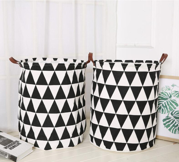 Ins Storage Baskets Bins Kids Room Toys Storage Bags Bucket Clothing Organization Canvas Laundry Bag free shipping