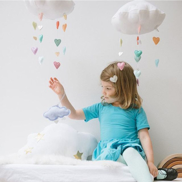 Cute Cloud Love Drop Shape Hangings Decoration Colorful For Baby Bed Room Hanging Decor Party Christmas Hanging Ornament Supply