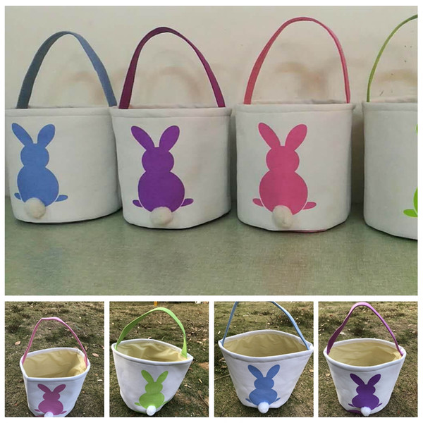 Easter Bunny Ear Basket for Easter Egg Hunts Eco Canvas Candy Storage Bags for Easter Day Carry Bags for Candy Ostern Gifts