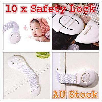 Safety Lock 10 x Child Adhesive Kids Baby Cute Safety Lock For Door Drawers Cupboard Cabinet