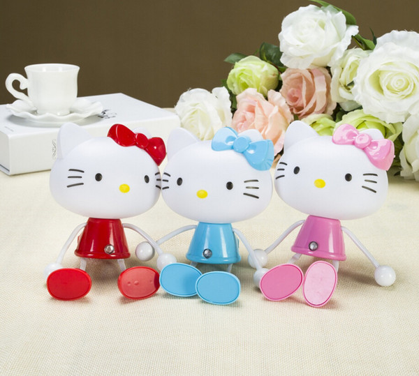 2016NEW Christmas Gift Color Change Creative Kids Room Lights LED Sleep Night Cartoon KT cat bedside lamp Night toy