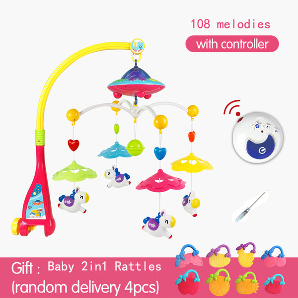 baby crib bed bell toy rotating music hanging rattle bracket mobile holder