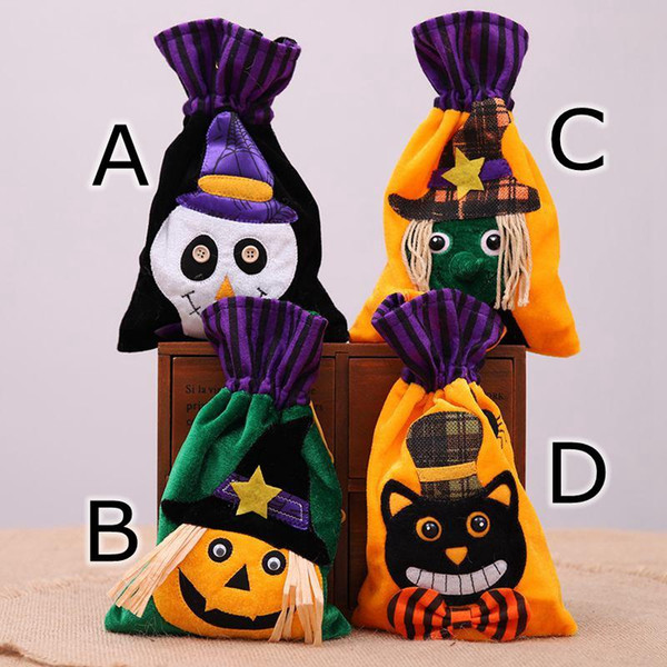 xmas Halloween witch Pumpkins Gift Bags Halloween skull cat Decoration Non-woven Pumpkin Tote Shopping Mall Hotel Cookies Apple Gift Bag