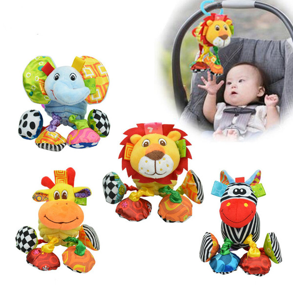 Sozzy Baby Vibrated Plush Animal Lion Toy Rattle Crinkle Sound 18cm Soft Stuffed Multicolor Multifunction Toy