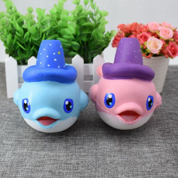 Squishy Lovely Magic Hat Dolphin Jumbo Squishy Slow Rising Pendant Phone Straps Charms Queeze Kid Toys Cute squishies Bread
