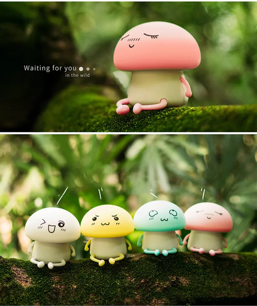 3D Night Colorful Mushroom Silicone Battery LED Night Light Touch Sensor Light 2 Modes Children Cute Night Lamp Bedroom Light