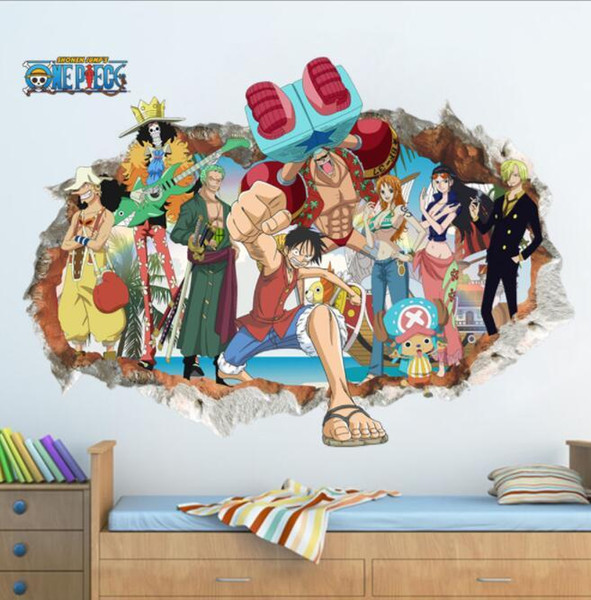 One Piece Luffy Wall Sticker For Kids Rooms Children Room Decor Wall Decal Through Wall Poster Decal