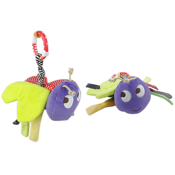 Baby Plush Bed Hanging Doll Cute Bee Toddler Toy With Teether Rattle Ring Bell Soft Toy Crib Bed Stroller Ability Training