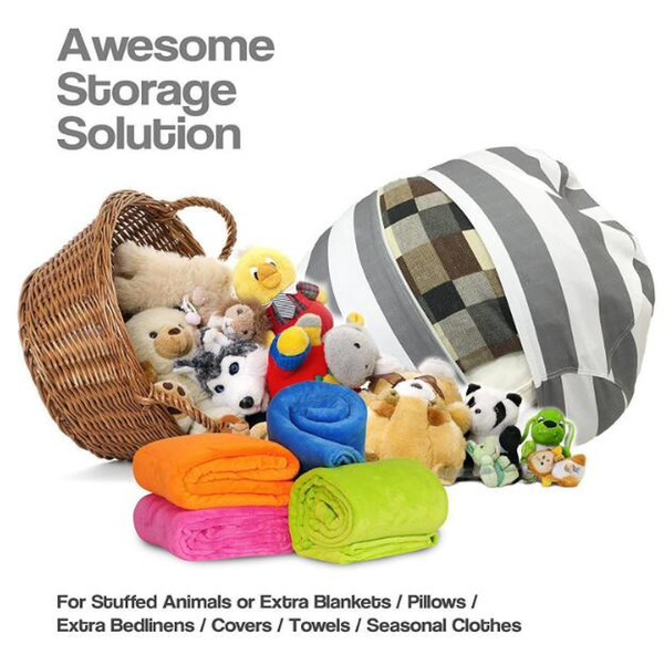 45cm Kids Storage Bean Bags Plush Toys Beanbag Chair Bedroom Stuffed Animal Play Room Mats Portable Creative Clothes Storage Tool Organizer