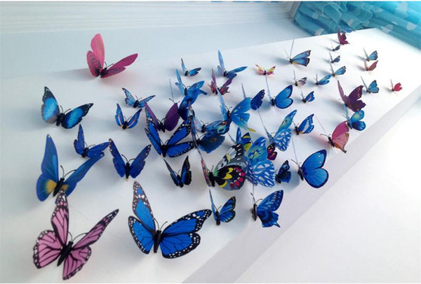 12pcs set 3D Butterfly wall stickers home decor fridge Sticker on the Art Wall decal Mural for vintage Home appliances kids rooms