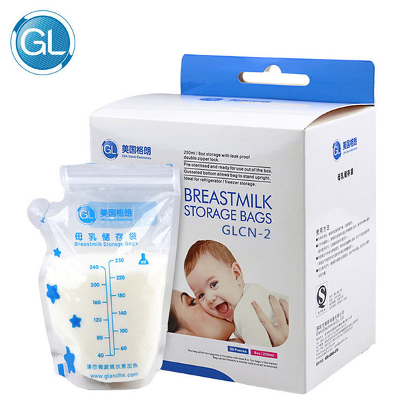 Gl Baby Storage 96pcs / Pack 250ml With Double Sealing Keep Breastmilk Fresh Bpa Free Clcn-2 Breast Milk Bags J190508