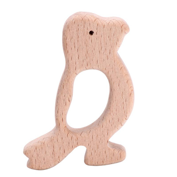 Natural Wood Woodpecker Shape Pendant DIY Jewelry Accessories Baby Teether