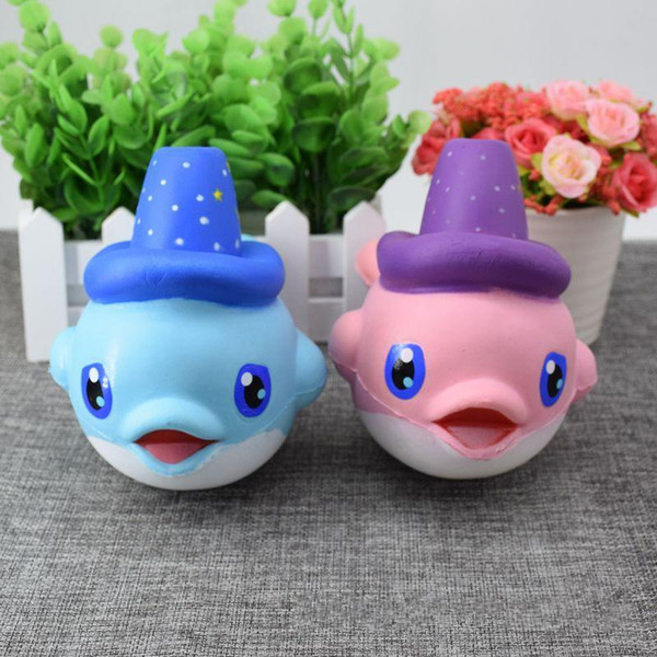 Squishy Lovely Magic Hat Dolphin Jumbo Squishy Slow Rising Pendant Phone Straps Charms Queeze Kid Toys Cute squishies Bread
